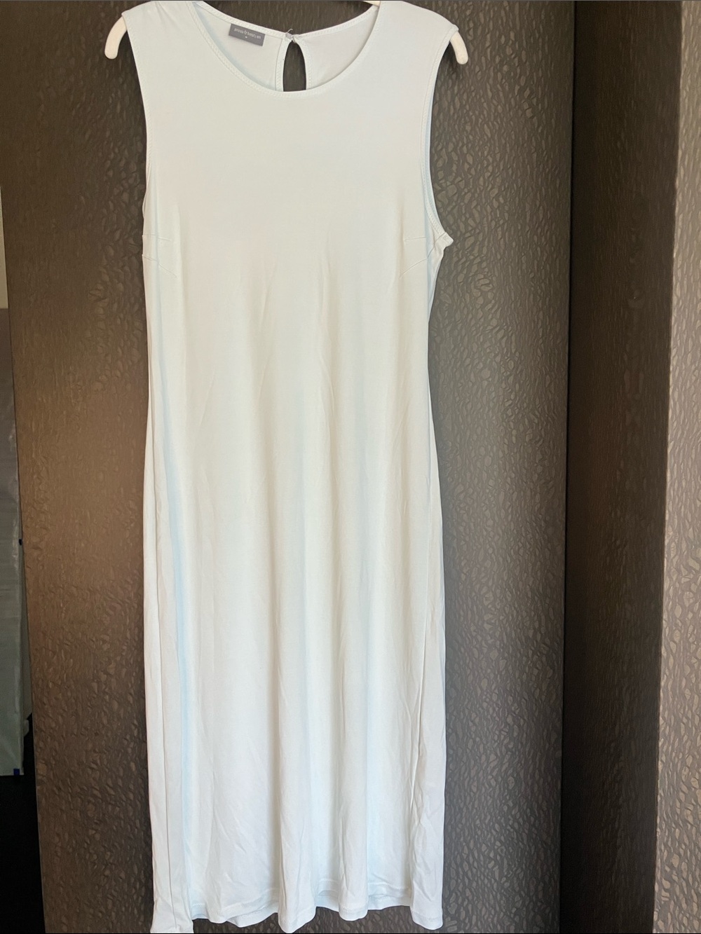 PRESS & BASTYAN Y2K Sleeveless Pale Blue Maxi Dress w/ Keyhole Back Size 12UK